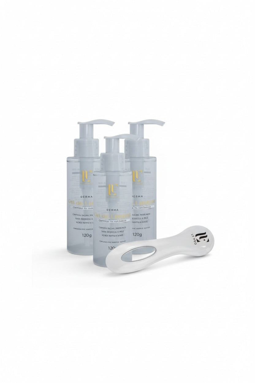 KIT GEL DE LIMPEZA CONTROLE DE OLEOSIDADE + MASSAGEADOR